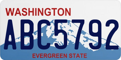 WA license plate ABC5792
