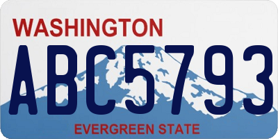 WA license plate ABC5793