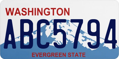 WA license plate ABC5794