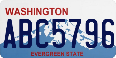 WA license plate ABC5796