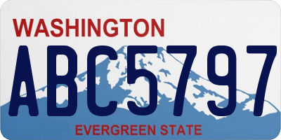 WA license plate ABC5797