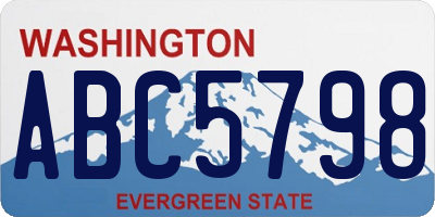 WA license plate ABC5798
