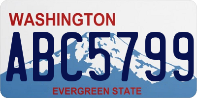 WA license plate ABC5799