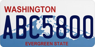 WA license plate ABC5800
