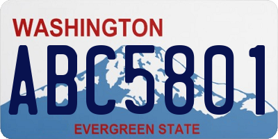 WA license plate ABC5801