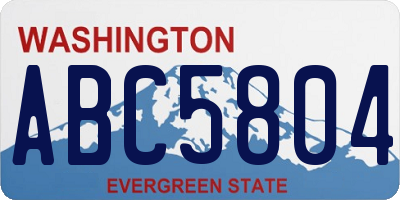 WA license plate ABC5804