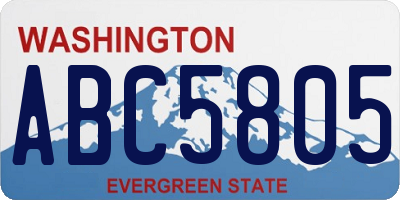 WA license plate ABC5805