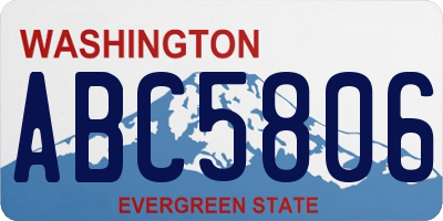 WA license plate ABC5806