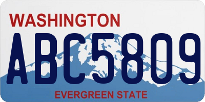 WA license plate ABC5809
