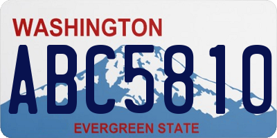 WA license plate ABC5810