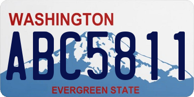 WA license plate ABC5811