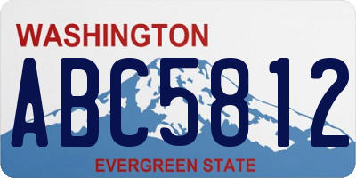 WA license plate ABC5812