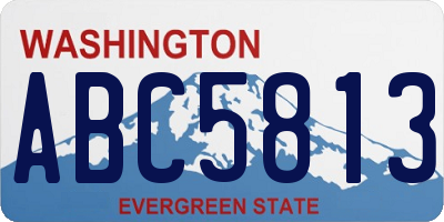 WA license plate ABC5813