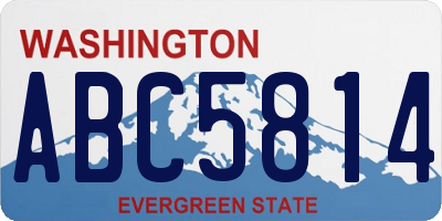 WA license plate ABC5814