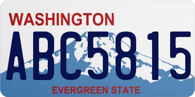 WA license plate ABC5815