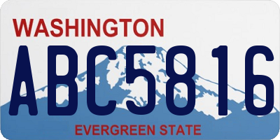 WA license plate ABC5816