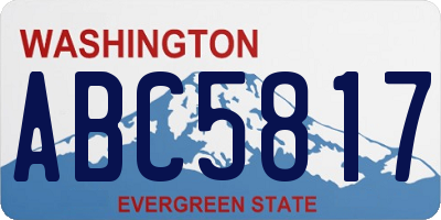WA license plate ABC5817
