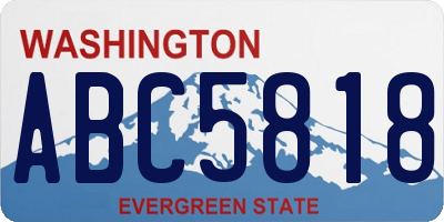 WA license plate ABC5818