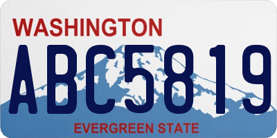 WA license plate ABC5819