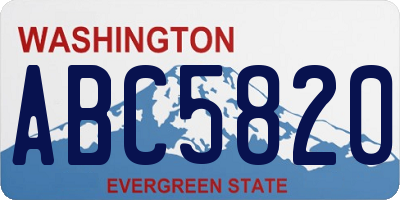 WA license plate ABC5820