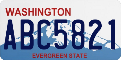 WA license plate ABC5821