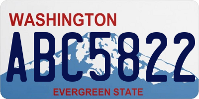 WA license plate ABC5822