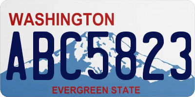 WA license plate ABC5823