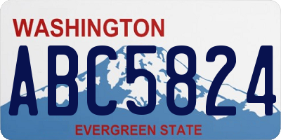 WA license plate ABC5824