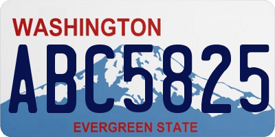 WA license plate ABC5825