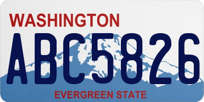 WA license plate ABC5826