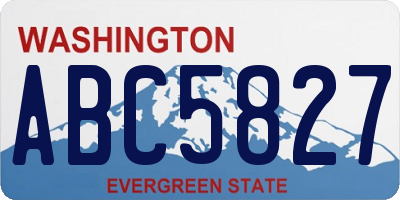 WA license plate ABC5827