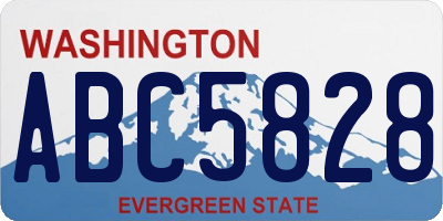 WA license plate ABC5828