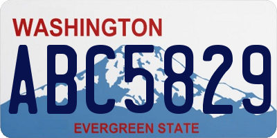 WA license plate ABC5829