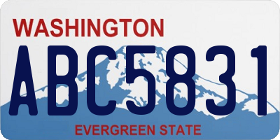 WA license plate ABC5831
