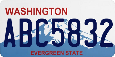 WA license plate ABC5832