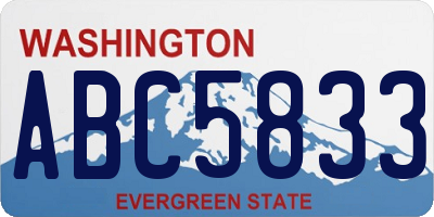 WA license plate ABC5833
