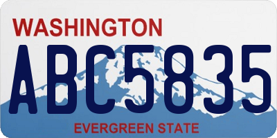 WA license plate ABC5835