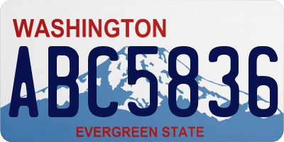 WA license plate ABC5836