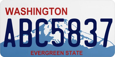 WA license plate ABC5837