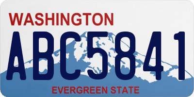 WA license plate ABC5841