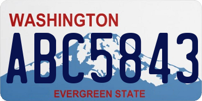 WA license plate ABC5843
