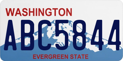 WA license plate ABC5844