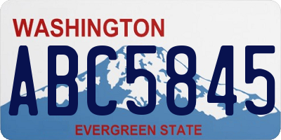 WA license plate ABC5845