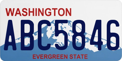 WA license plate ABC5846