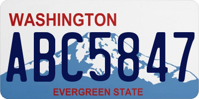 WA license plate ABC5847