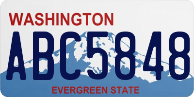 WA license plate ABC5848