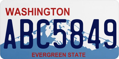 WA license plate ABC5849