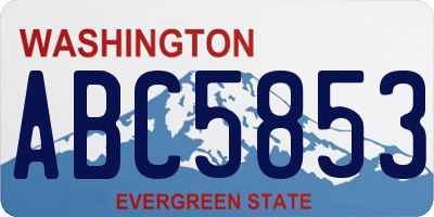 WA license plate ABC5853