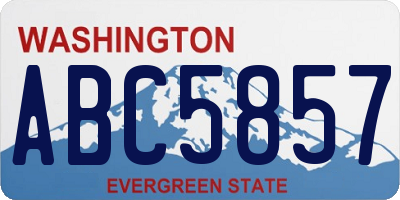 WA license plate ABC5857