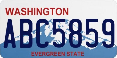 WA license plate ABC5859